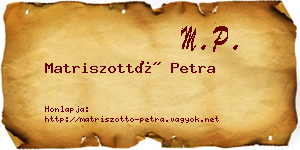 Matriszottó Petra névjegykártya